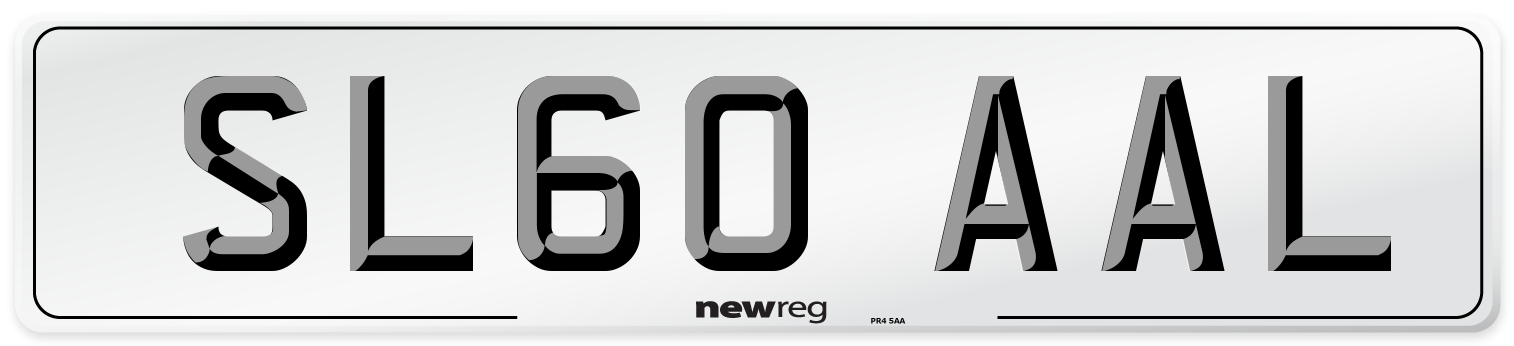 SL60 AAL Number Plate from New Reg